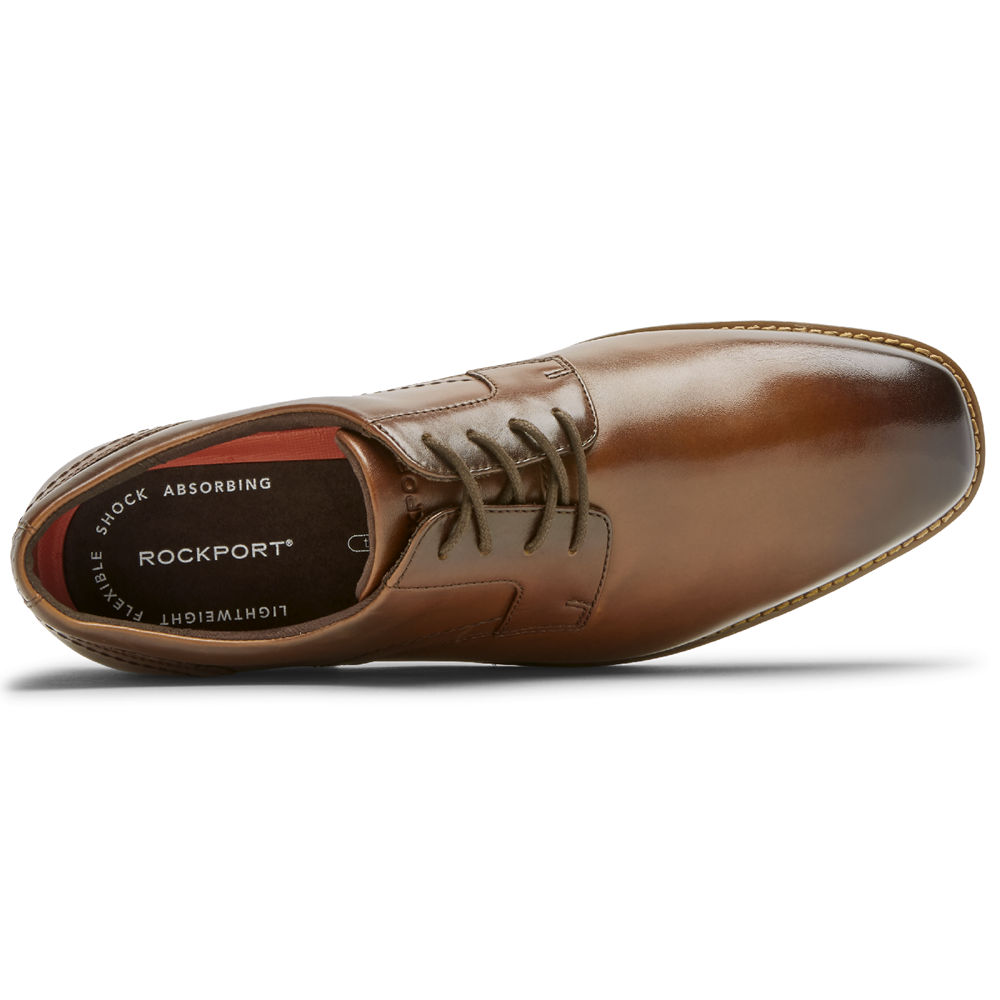 Rockport Mens Slayter Plain Toe Shoe - Lace Up Brown - TGI491726